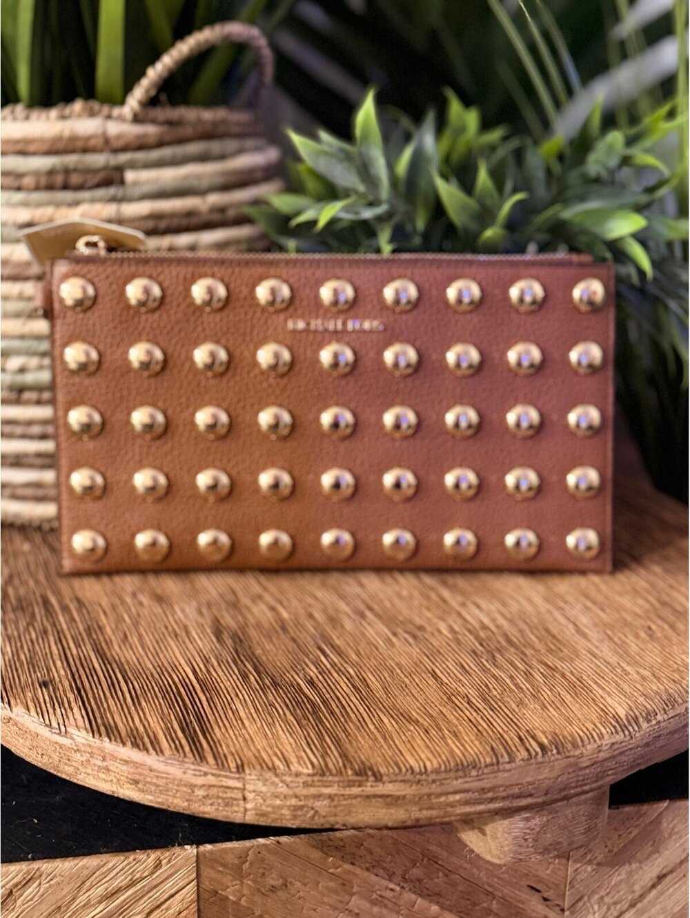 Michael kors Brown studded clutch wallet